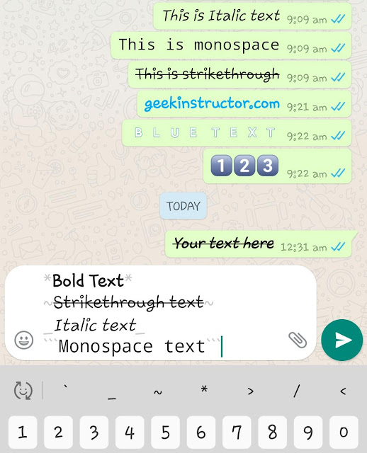 Change fonts on WhatsApp manually