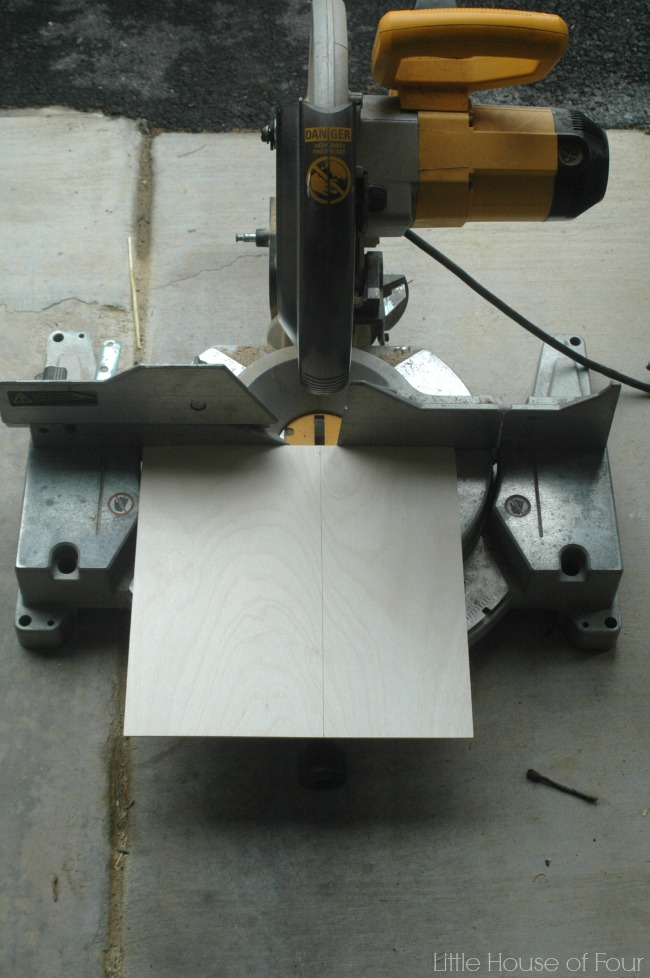 cutting wood for card catalog