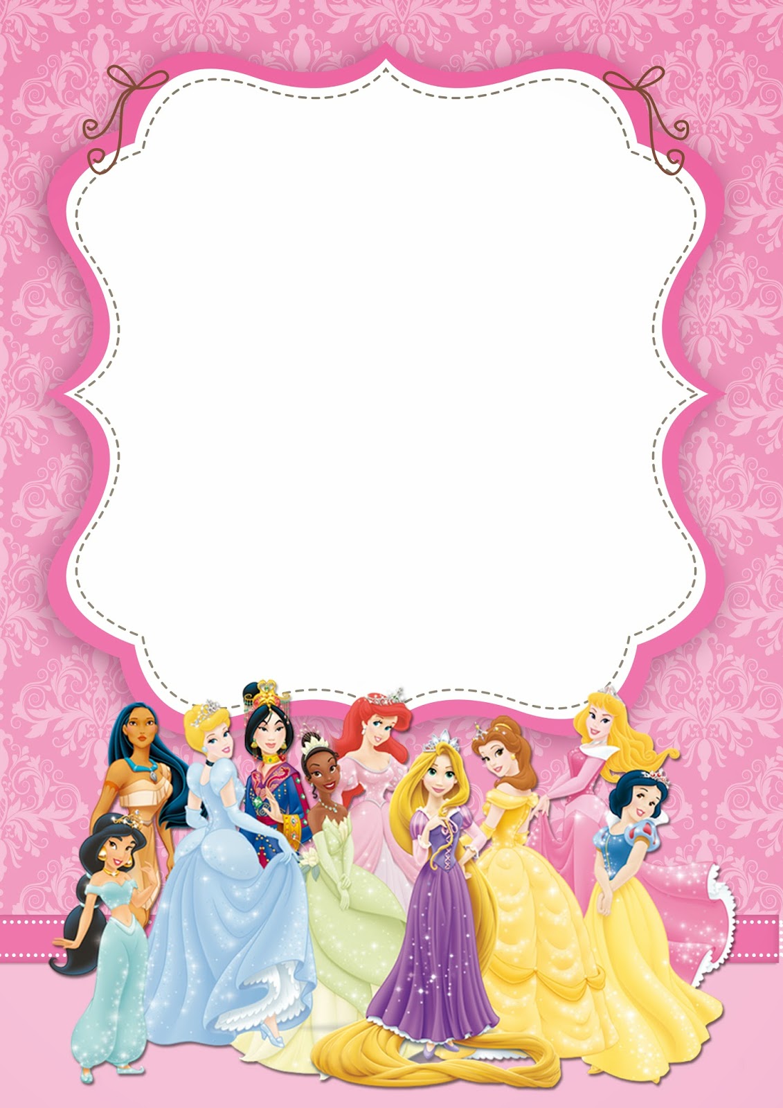 Disney Princess Party Free Printable Party Invitations Oh My Fiesta 