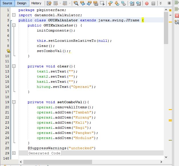 Contoh Program GUI Kalkulator pada Java - syarif soden