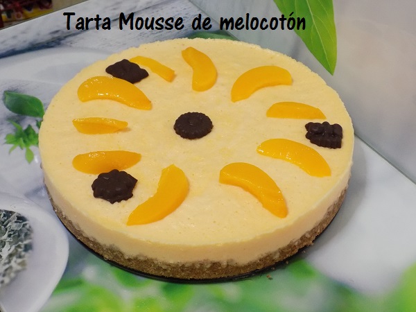 Tarta mousse de melocotón