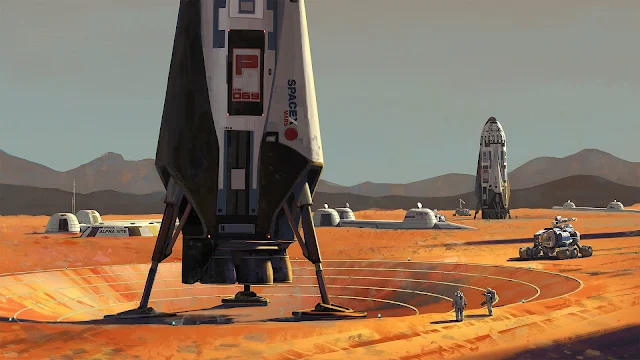 Wallpaper HD - SpaceX Mars Exploration illustration in 1920x1080 pixels