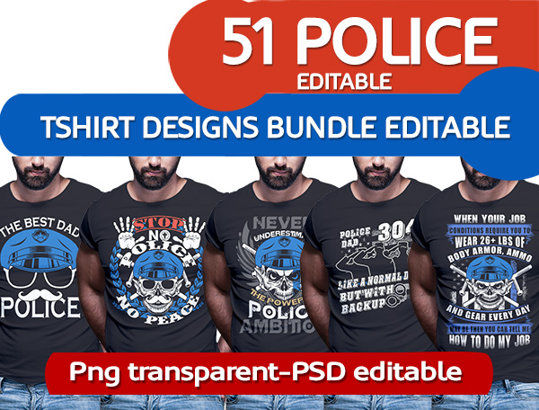 police blue line tshirt design bundle