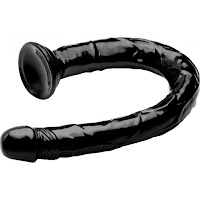 Realistic Hose Extra Large Black Suction Cup Dildo by XR Brands, 19"