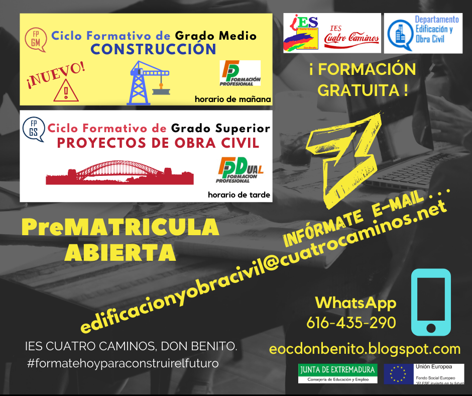 Familia Profesional de Edificación y Obra Civil, I.E.S. Cuatro Caminos Familia Profesional de Edificación y Obra Civil, I.E.S. Cuatro Caminos