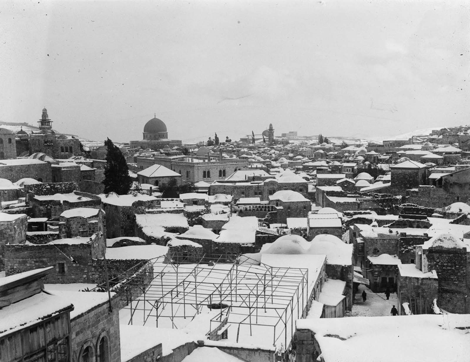 Jerusalem in snow, 1921