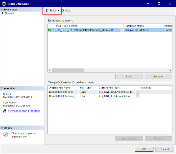 Manjuke's Blog: Attaching SQL Database with FILESTREAM data