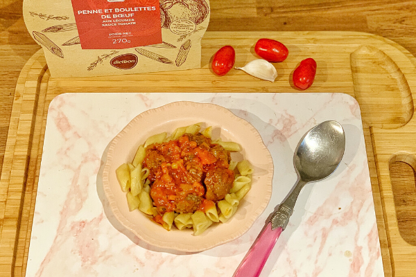 dietbon penne with beef meatballs