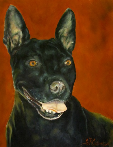 "Wiggles",  dog, commissioned pet portrait