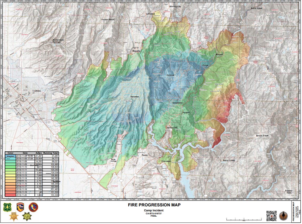 Camp Fire Map and Live Fire Radio from Butte County, California