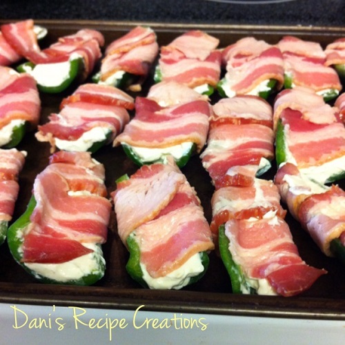 Dani's Recipe Creations Bacon Wrapped Cream Cheese Jalapenos