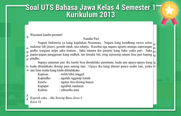 Soal Uts Bahasa Jawa Kelas 4 Semester 1 Kurikulum 2013 Operator Sekolah