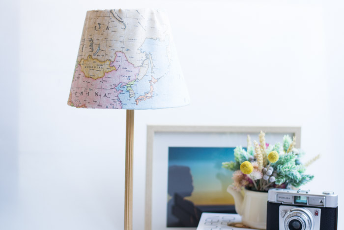 Lámpara de tela mapas