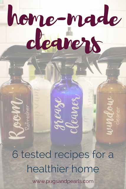 Homemade Cleaner Recipes from Pugs & Pearls Blog