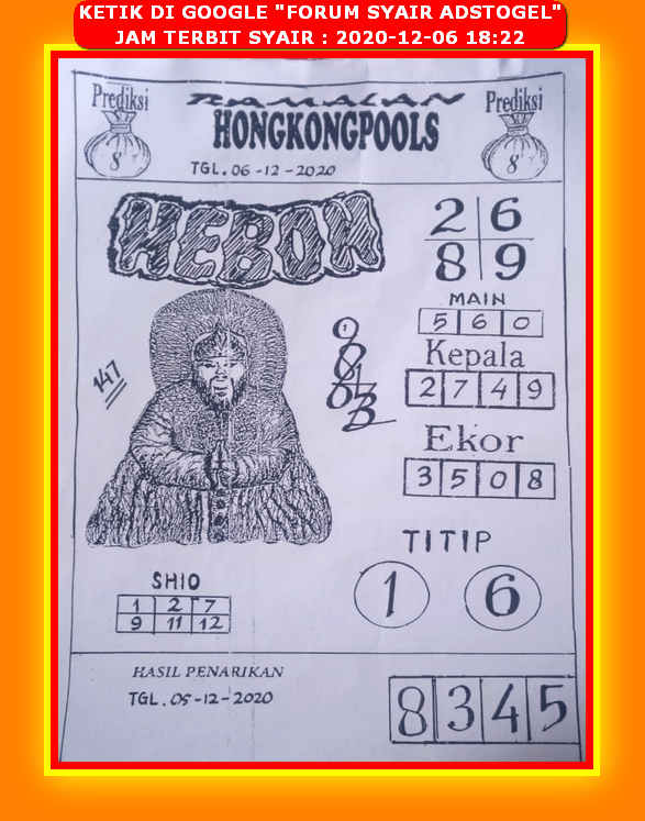 1 New Message Kode Syair Hongkong 6 Desember 2020 Forum Syair Togel Hongkong Singapura Sydney