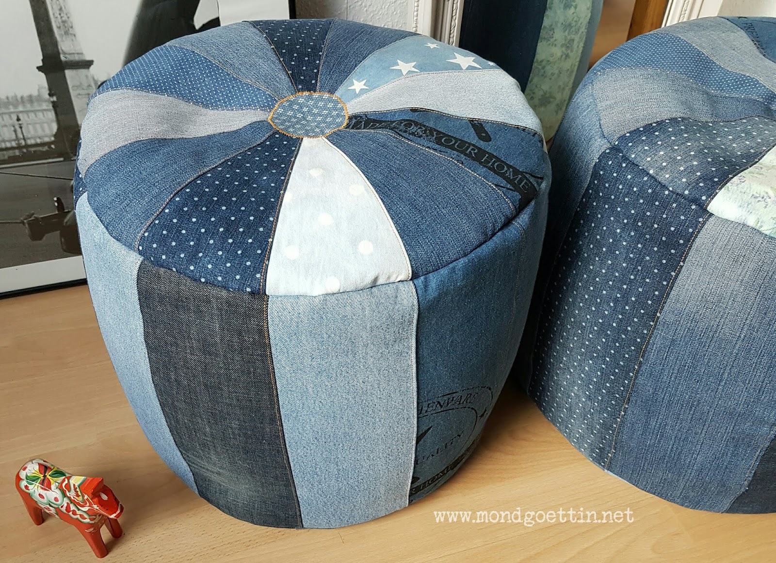 Pouf Aus Jeans Mit Schnittmuster Anleitung Mondgöttin Beim Ersten Kissen Habe Ich Zuschneiden 1 Cm Nahtzugabe An