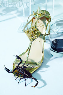 scorpion, christian louboutin shoe, delicacies, still photography