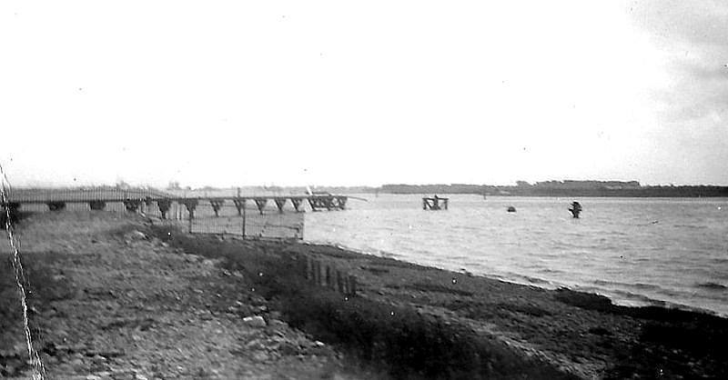 The remains of the pier after the explosion