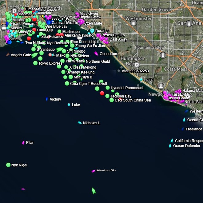Huntington Beach Elly Platform Pipeline Oil Spill & Cargo Ship Maps