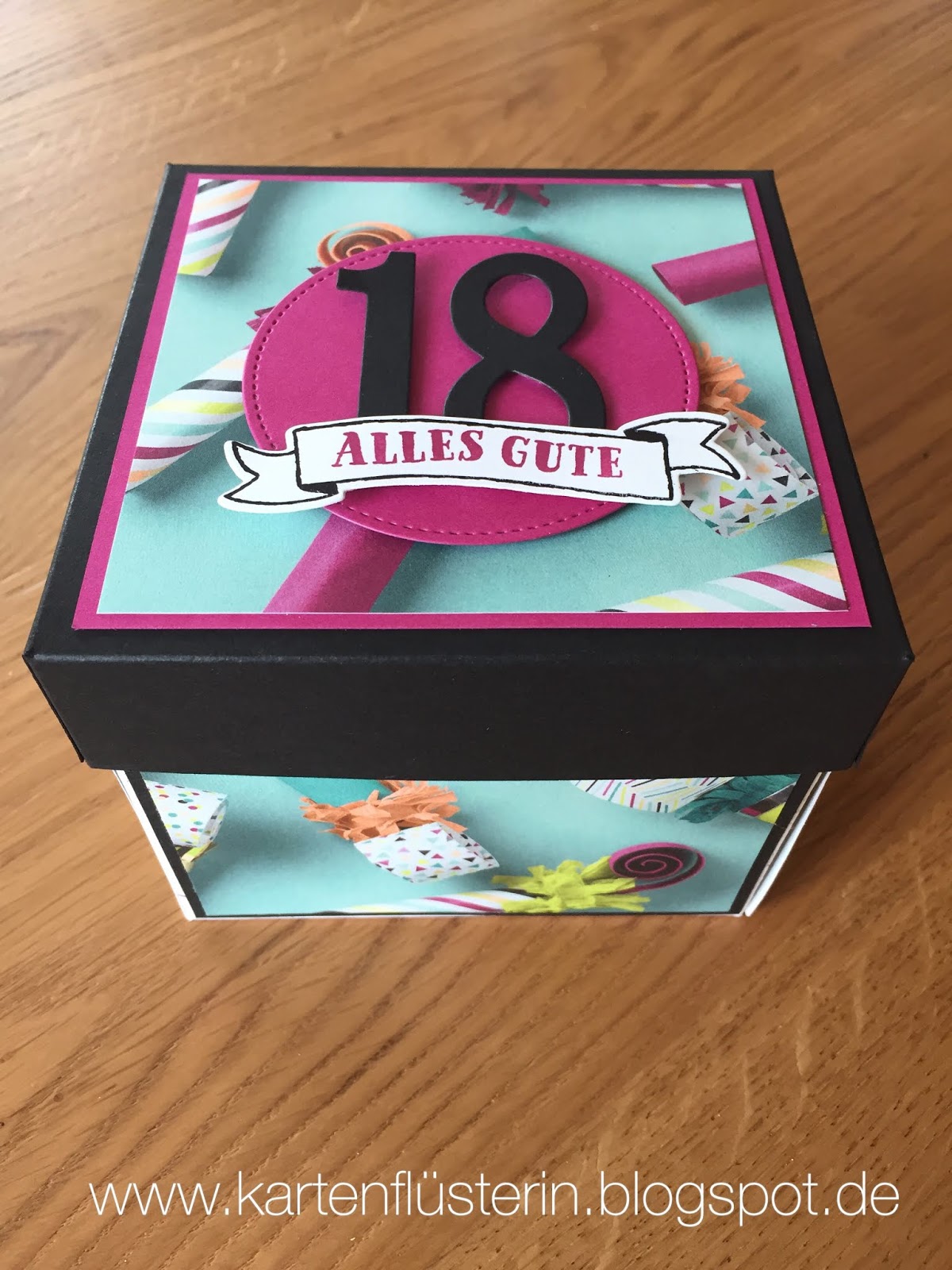 Explosionsbox Mit Fallschirm Zum 30 Geburtstag Lovelystamps