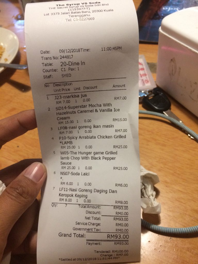 Makan malam di The Syrup VS Soda, Kuala Terengganu Blog Luthfi