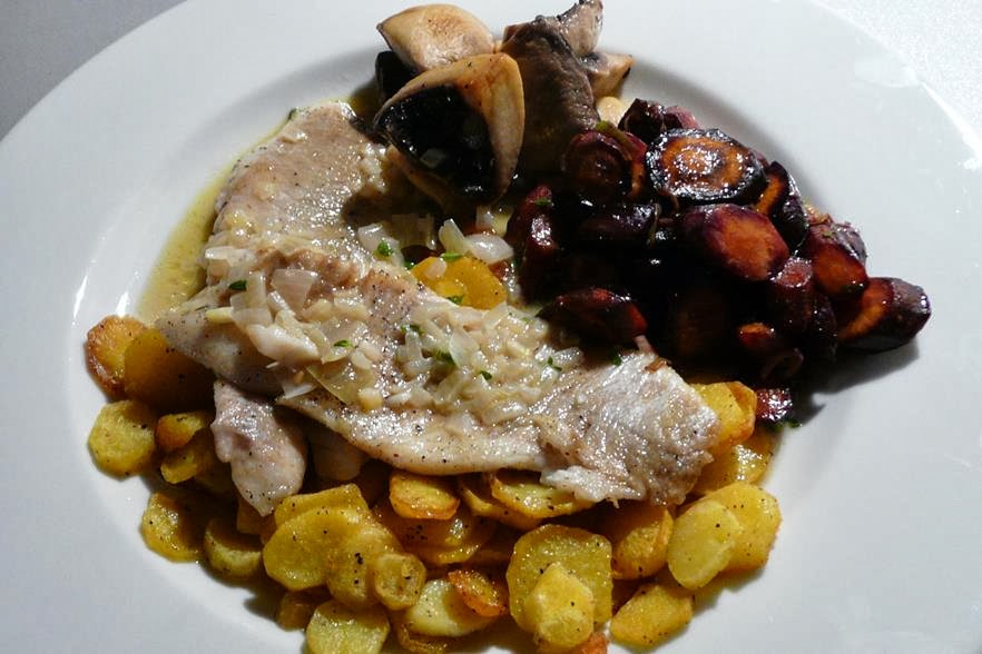 Kulinarische Welten zu Fisch und Meeresfrucht Streifenbarsch an