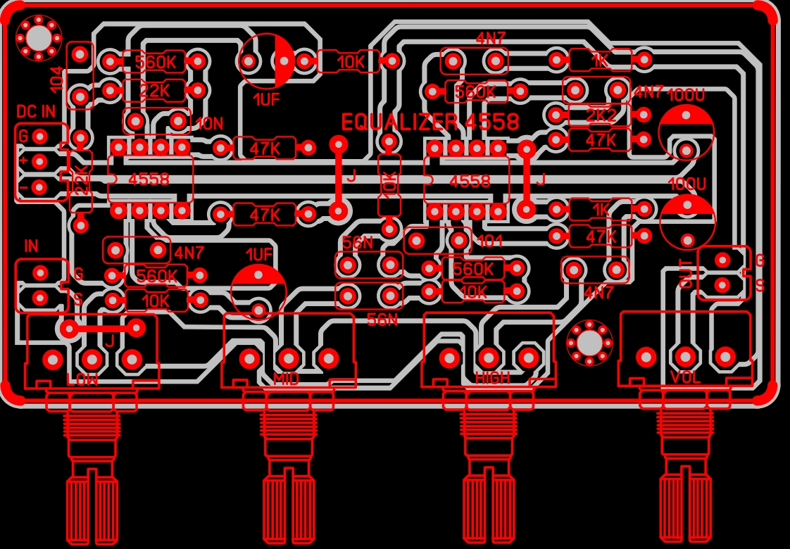 4 Band Equalizer Tone Control Ic 4558 BLOGKAMARKU