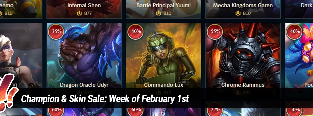LoL Weekly Champions and Skins Sale Feb 21th - Game News 24