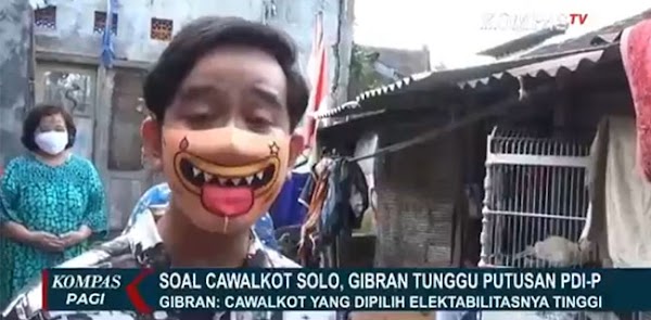 Gibran Pakai Masker Melet Saat Diwawancara, Sammy Notasliboy: Serius Nggak Sih Nyalon Walikotanya?