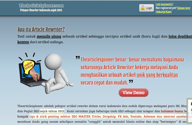 Artikel Spinner Bahasa Indonesia - Inggris | Article Rewriter | Thearticlespinner.com