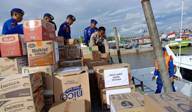 Polda Papua Salurkan Bantuan ke Kabupaten Asmat Polda Papua Salurkan Bantuan ke Kabupaten Asmat