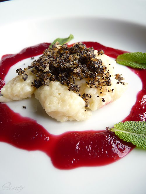 Almond Corner Sunchoke Gnocchi with Fresh Goat Cheese in Blood Orange