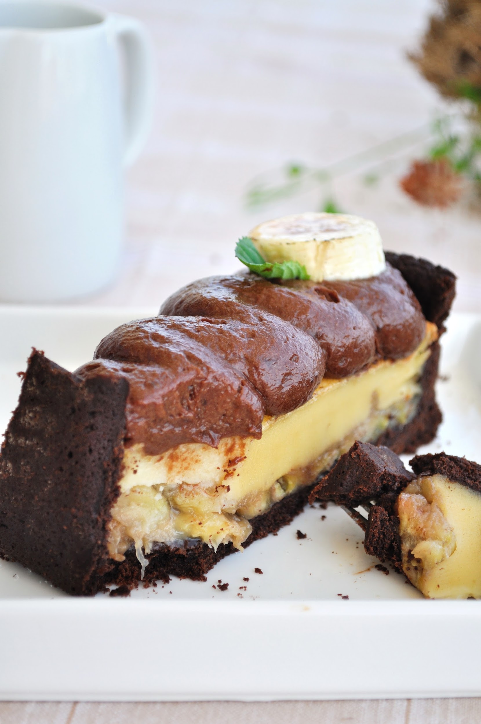 chocolate and banana tart
