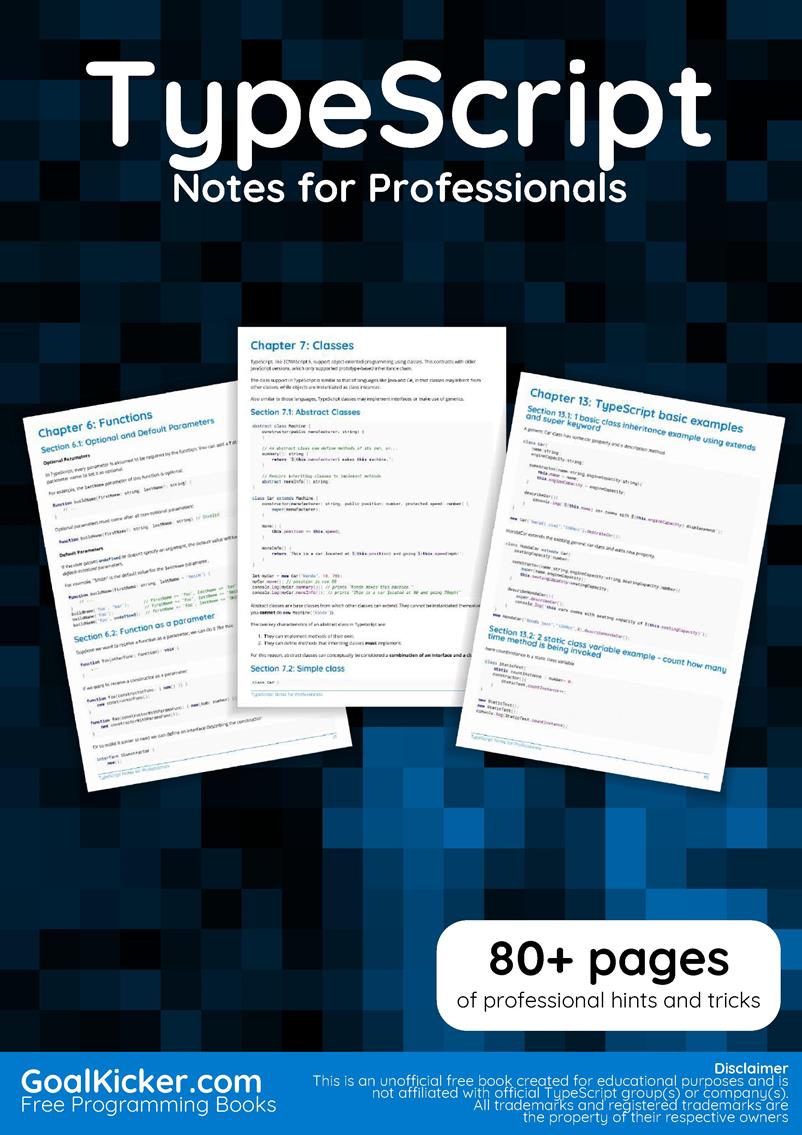 TypeScript Notes for Professionals [PDF] [MEDIAFIRE] SONEFREE