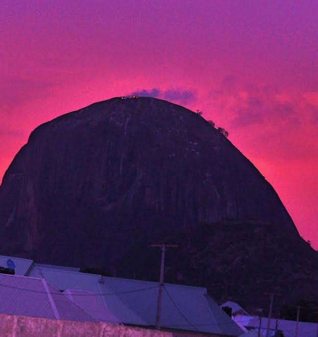 Zuma rock on fire since yesterday evening