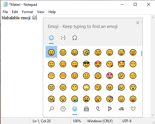 Cara Memunculkan Emoji Windows 10