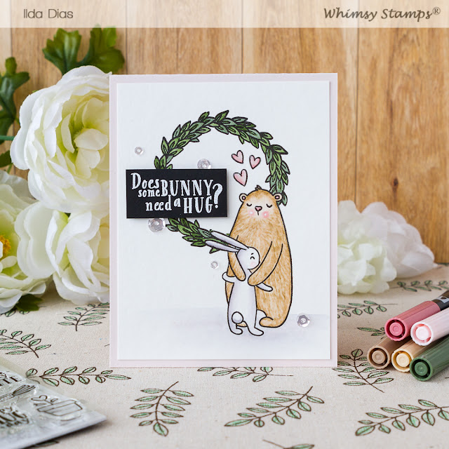 Does Some Bunny Need a Hug Card - Guest Designer for Whimsy Stamps by ilovedoingallthingscrafty