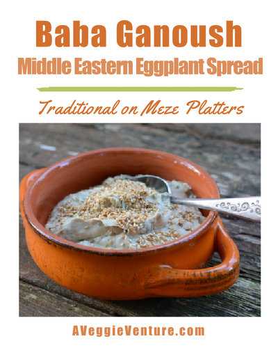 Baba Ganoush (Middle Eastern Eggplant Spread), another easy vegan appetizer ♥ AVeggieVenture.com.