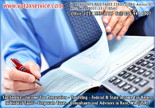 Federal and State Income Tax Return Filing Consultants in Hobart, WA, Office: 1253 333 1717 Cell: 206 444 4407 http://www.vptaxservice.com