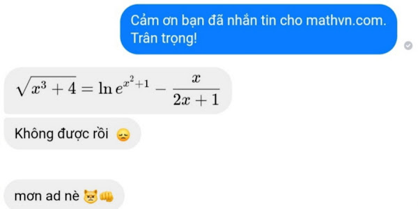 Công thức Toán soạn bằng Latex trong Messenger phiên bản web