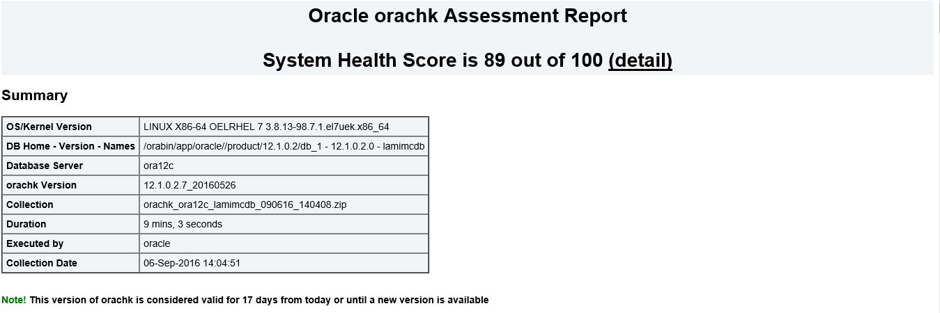 %name orachk   validando o ambiente Oracle