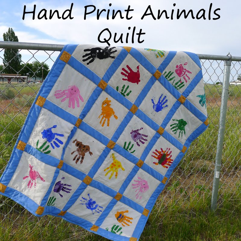 Pieces by Polly: Hand Print Animals Quilt