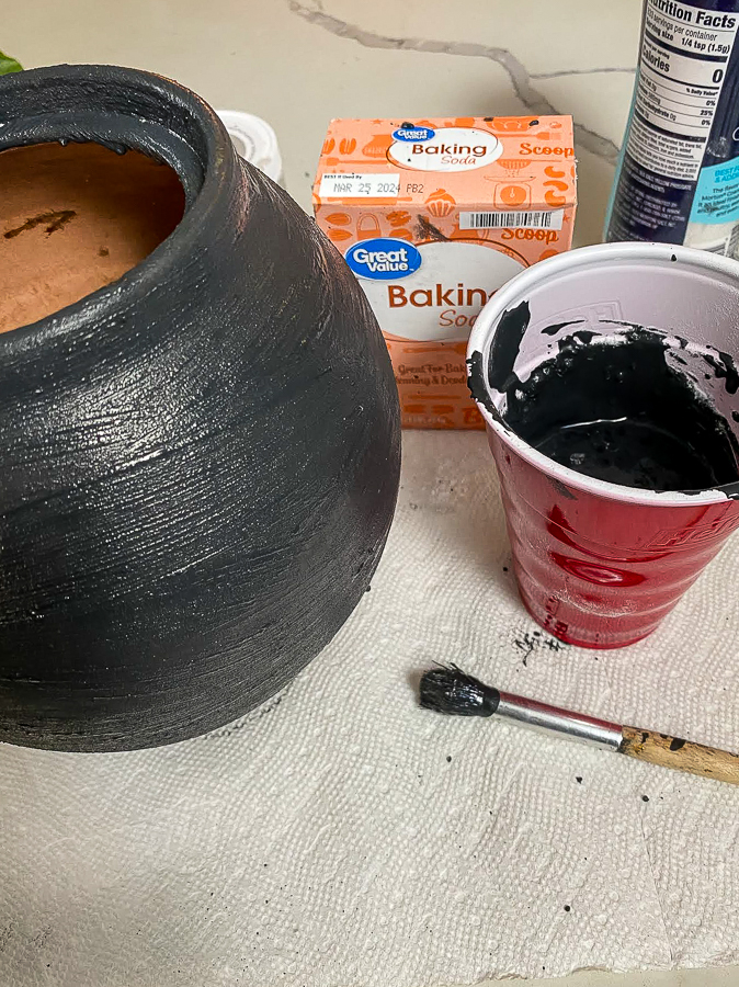 Trash to Treasure DIY Textured Paint and Baking Soda Vase Little