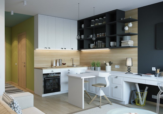 Small Kitchen Design Black And White