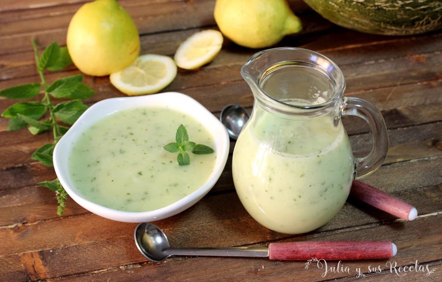 Gazpacho de melón con limón y menta fresca