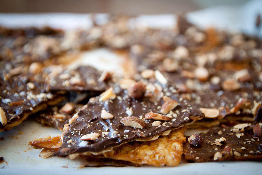 Buttered Up ChocolateCovered Caramelized Matzo Crackers