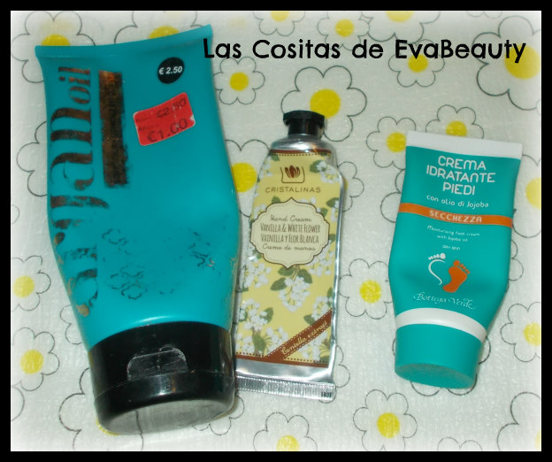 exfoliante corporal primark, crema manos cristalinas, crema pies bottega verde