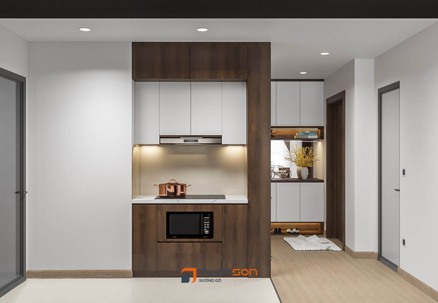 Thiết kế nội thất phòng bếp căn 3 phòng ngủ IEC Thanh Trì Thiết kế nội thất phòng bếp căn 3 phòng ngủ IEC Thanh Trì
