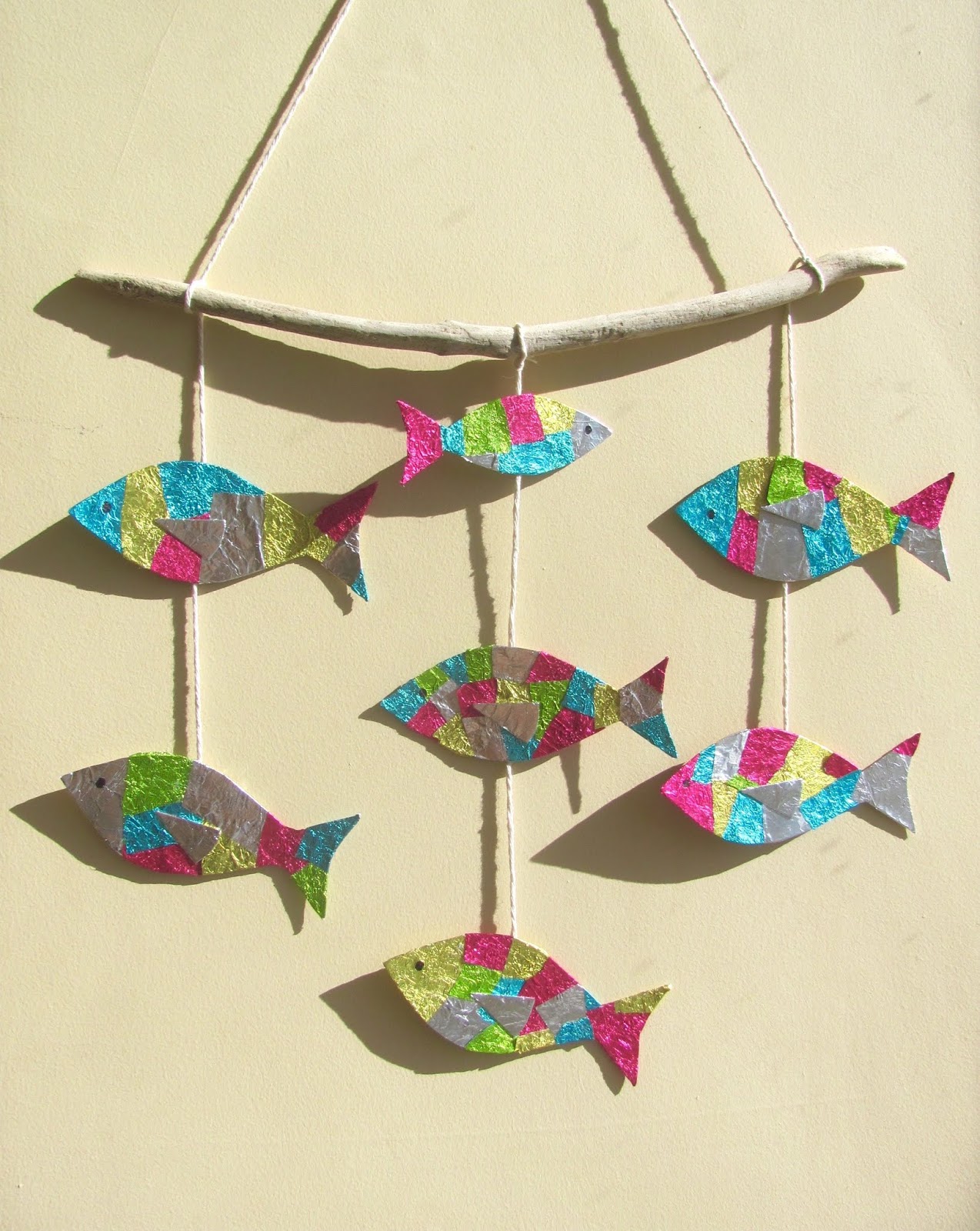 Jumble Tree: Rainbow foil fish - Easy Easter craft