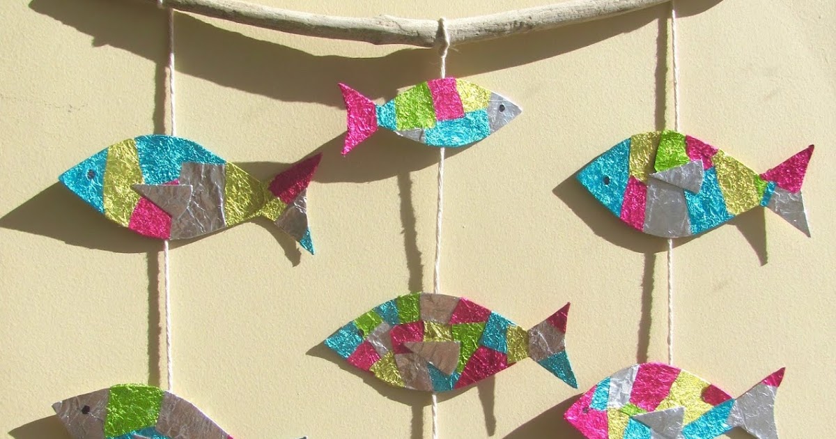 Jumble Tree Rainbow foil fish Easy Easter craft